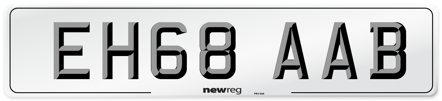 EH68 AAB Number Plate from New Reg